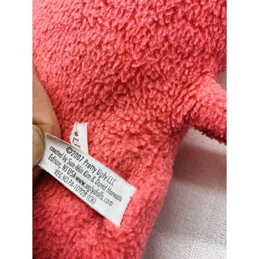 UglyDoll Pink Coral Puglee Plush 2007 Soft Stuffed Animal Felt Eyes Nose 12" - Picture 8 of 9